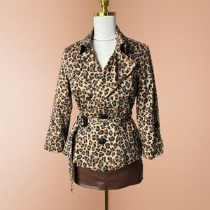 Y2K Leopard Print Belted Jacket